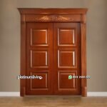Pintu utama kayu jati 2 daun klasik panel PJ-123 platinumliving furniture jepara