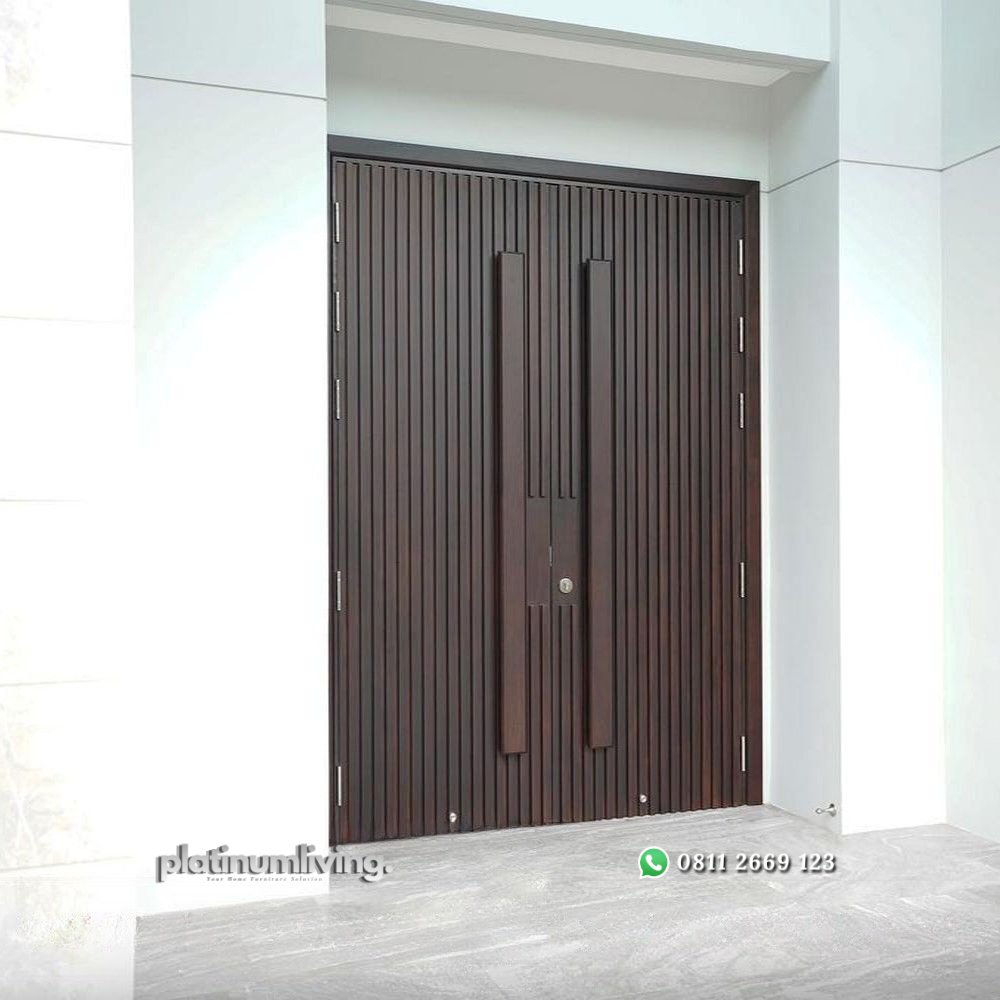 Pintu utama minimalis 2 daun kayu jati dark doff PJ-265 platinumliving furniture jepara 2 Pintu utama minimalis 2 daun kayu jati dark doff PJ-265 platinumliving furniture jepara 2