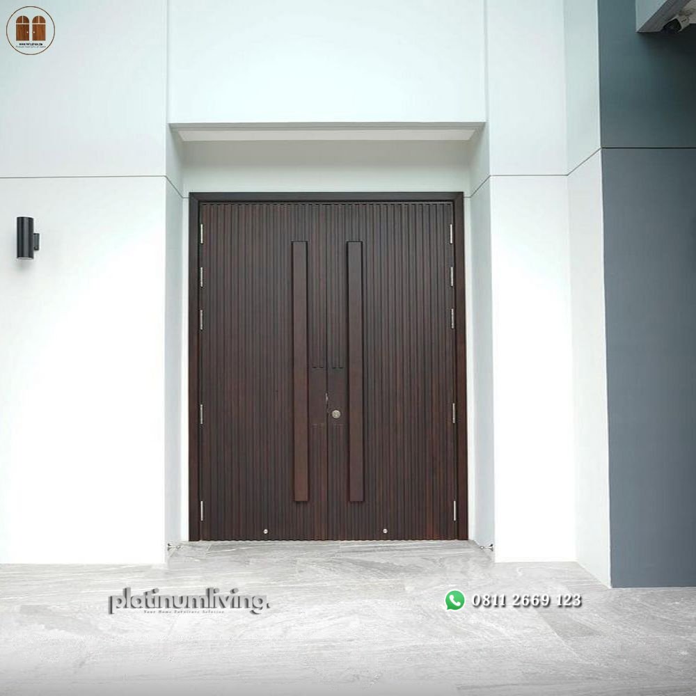 Pintu utama minimalis 2 daun kayu jati dark doff PJ-265 platinumliving furniture jepara 4 Pintu utama minimalis 2 daun kayu jati dark doff PJ-265 platinumliving furniture jepara 4