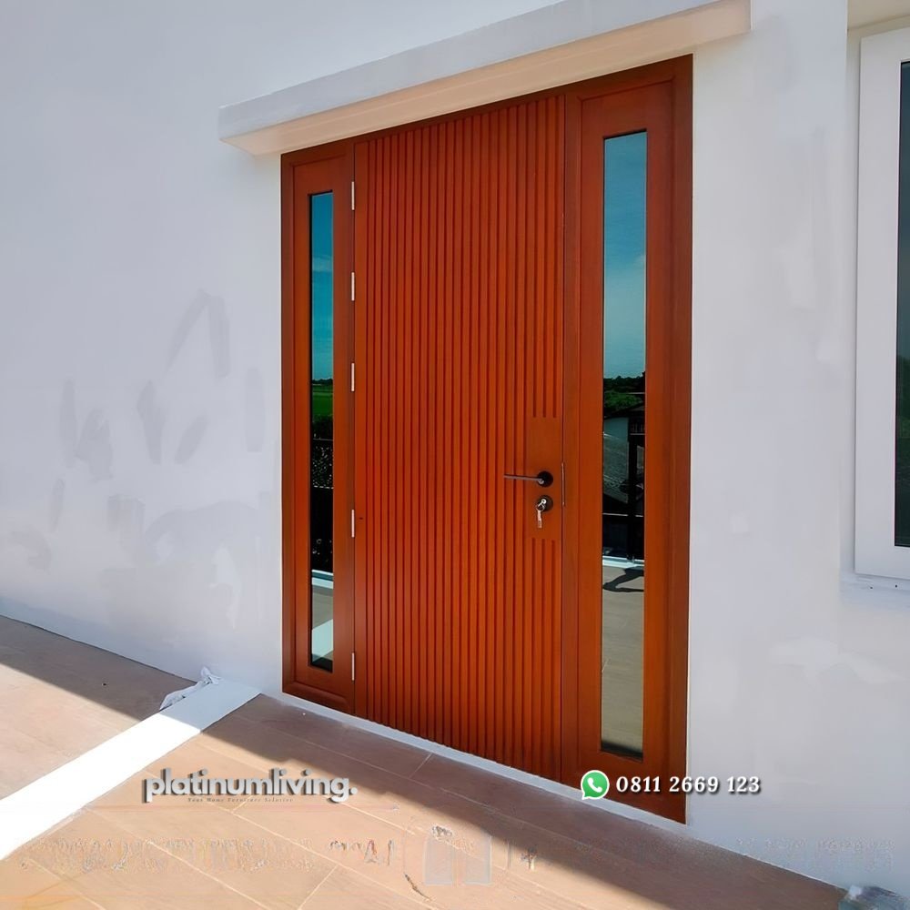 Pintu utama minimalis kayu jati gendong single 2 jendela PJ 324 platinumliving furniture jepara 3 Pintu utama minimalis kayu jati gendong single 2 jendela PJ 324 platinumliving furniture jepara 3