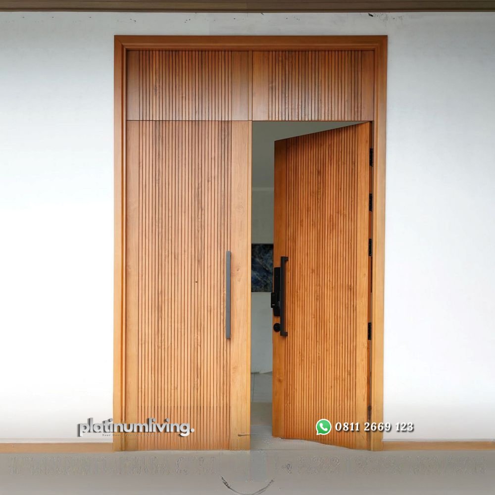 Pintu utama minimalis modern kayu jati 2 daun PJ-346 platinumliving furniture jepara 2 Pintu utama minimalis modern kayu jati 2 daun PJ-346 platinumliving furniture jepara 2