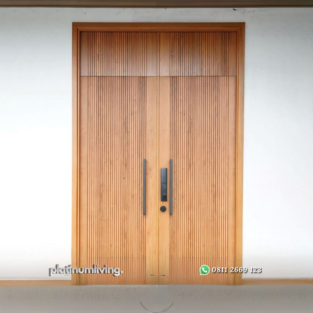 Pintu utama minimalis modern kayu jati 2 daun PJ-346 platinumliving furniture jepara 1 Pintu utama minimalis modern kayu jati 2 daun PJ-346 platinumliving furniture jepara 1
