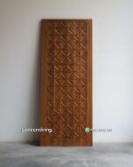 Daun pintu kayu jati jepara ukiran kawung single PJ-376 platinumliving furniture jepara