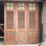 Pintu garasi kayu jati minimalis sliding tikung PJ-75 platinumliving furniture jepara - Gambar 2