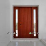 Pintu minimalis kayu jati jepara daun tunggal 2 jendela PJ-68 platinumliving furniture jepara