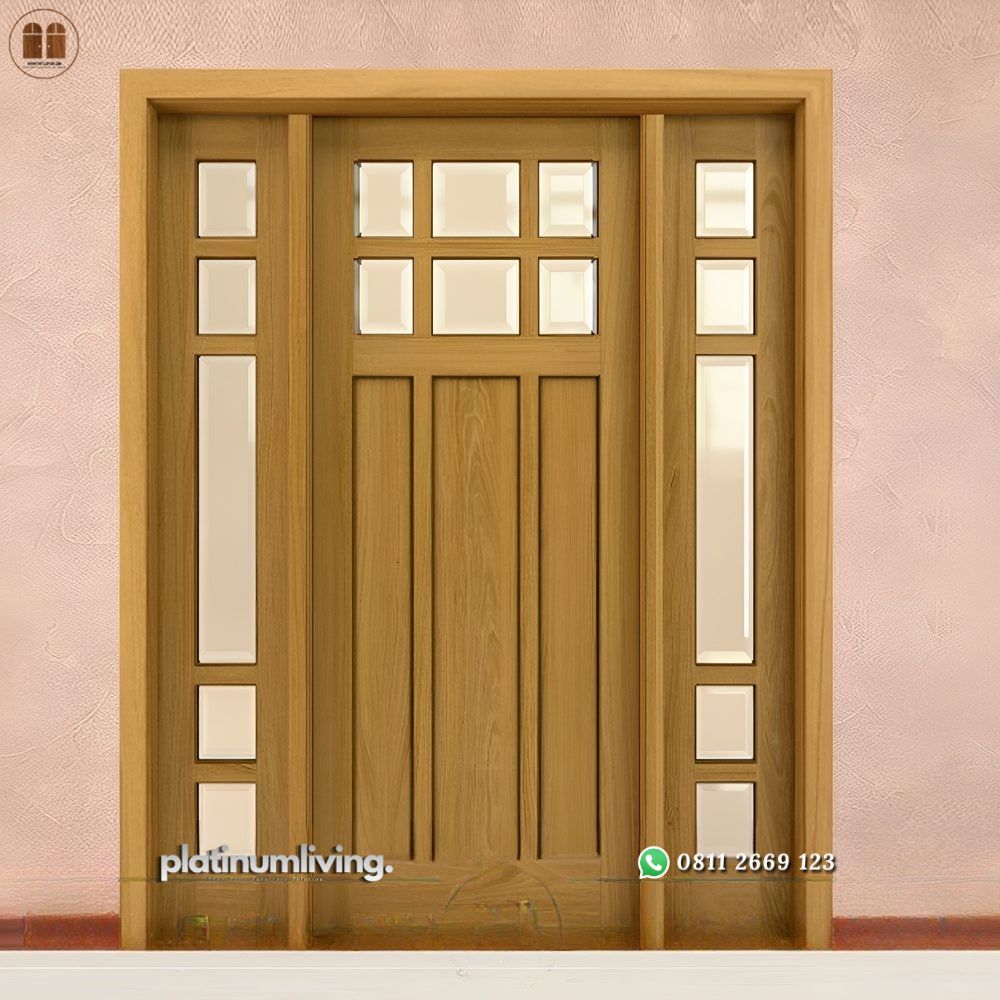Pintu utama kayu jati daun single 2 jendela PJ-267 platinumliving furniture jepara 1 Pintu utama kayu jati daun single 2 jendela PJ-267 platinumliving furniture jepara 1