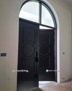 Pintu jati 2 daun 3 panel klasik kusen lengkung PJ-358 platinumliving furniture jepara - Gambar 3
