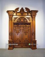 Pintu ukir 2 daun klasik mewah Kayu jati jepara PJ-355 platinumliving furniture jepara