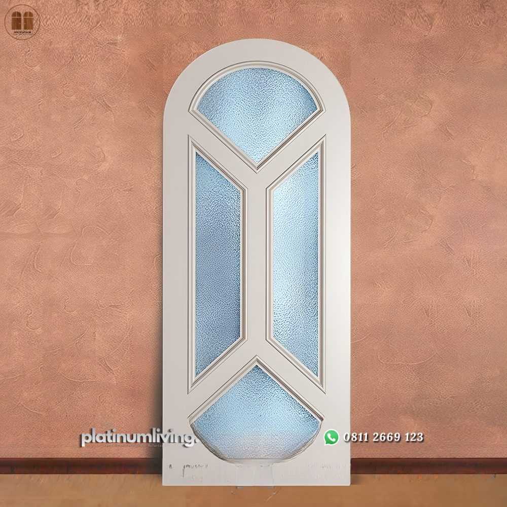 Pintu single cat duco putih lengkung panel kaca PJ-255 platinumliving furniture jepara 1 Pintu single cat duco putih lengkung panel kaca PJ-255 platinumliving furniture jepara 1