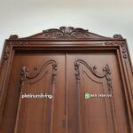 Pintu ukir jepara kayu jati 2 daun klasik mewah PJ-48 platinumliving furniture jepara - Gambar 2