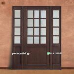 Pintu minimalis 2 jendela 1 daun jati panel kaca PJ-242 platinumliving furniture jepara