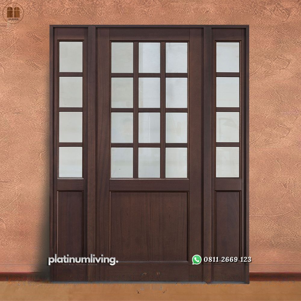 Pintu minimalis 2 jendela 1 daun jati panel kaca PJ-242 platinumliving furniture jepara 1 Pintu minimalis 2 jendela 1 daun jati panel kaca PJ-242 platinumliving furniture jepara 1