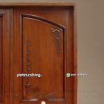 Pintu ukir kayu jati antik 2 daun panel solid PJ-231 platinumliving furniture jepara - Gambar 2
