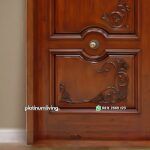 Pintu ukir kayu jati antik 2 daun panel solid PJ-231 platinumliving furniture jepara - Gambar 3