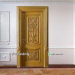 Pintu rumah ukir kayu jati daun single mewah PJ-128 platinumliving furniture jepara