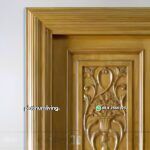 Pintu rumah ukir kayu jati daun single mewah PJ-128 platinumliving furniture jepara - Gambar 2
