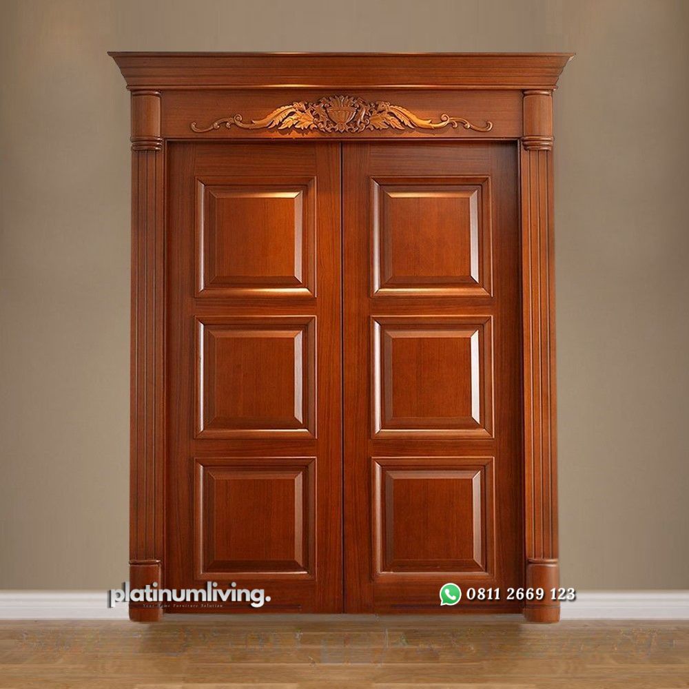 Pintu utama kayu jati 2 daun klasik panel PJ-123 platinumliving furniture jepara 1 Pintu utama kayu jati 2 daun klasik panel PJ-123 platinumliving furniture jepara 1