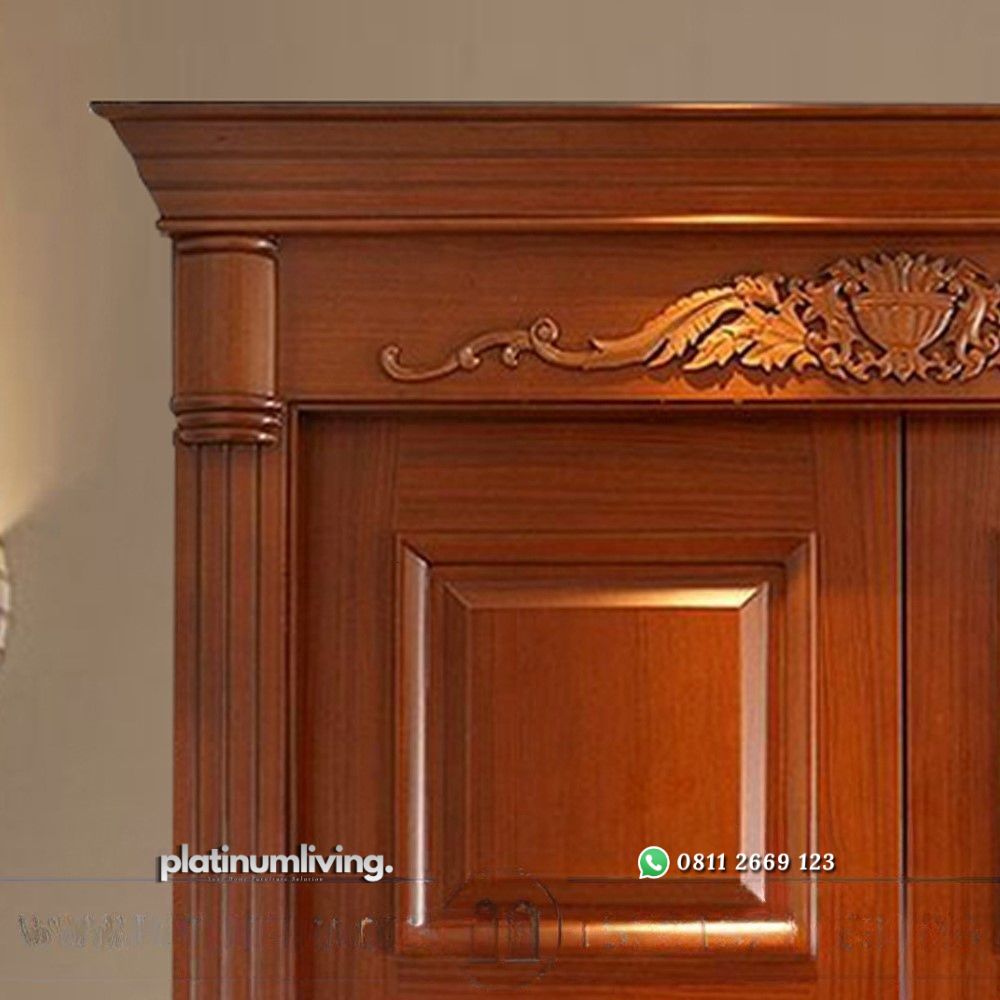 Pintu utama kayu jati 2 daun klasik panel PJ-123 platinumliving furniture jepara 2 Pintu utama kayu jati 2 daun klasik panel PJ-123 platinumliving furniture jepara 2