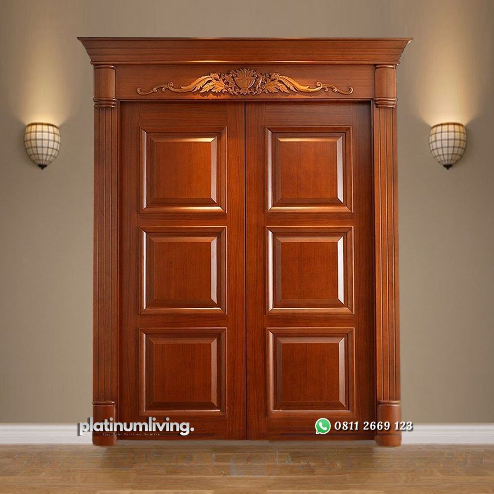 Pintu utama kayu jati 2 daun klasik panel PJ-123 platinumliving furniture jepara 4 Pintu utama kayu jati 2 daun klasik panel PJ-123 platinumliving furniture jepara 4