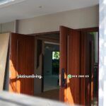Pintu double minimalis Garis Timbul kayu jati 2 jendela PJ-321 platinumliving furniture jepara - Gambar 4