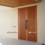 Pintu kayu jati minimalis modern 2 daun salur timbul PJ-319 platinumliving furniture jepara - Gambar 2