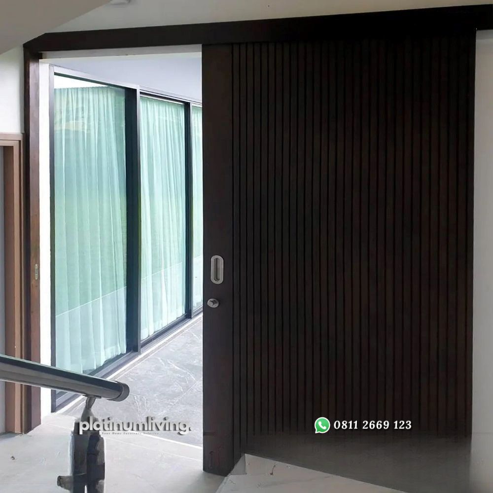 Pintu kayu jati minimalis sliding daun tunggal salur PJ-216 platinumliving furniture jepara 2 Pintu kayu jati minimalis sliding daun tunggal salur PJ-216 platinumliving furniture jepara 2