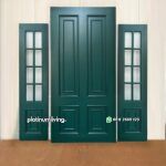 Pintu single 2 jendela klasik panel kayu solid PJ-113 platinumliving furniture jepara