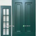 Pintu single 2 jendela klasik panel kayu solid PJ-113 platinumliving furniture jepara - Gambar 2