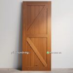 Pintu jati single minimalis modern cross barn PJ-379 platinumliving furniture jepara
