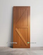 Pintu jati single minimalis modern cross barn PJ-379 platinumliving furniture jepara