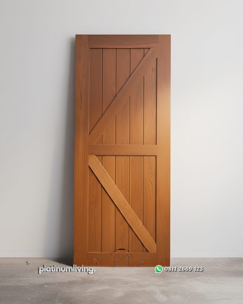 Pintu jati single minimalis modern cross barn PJ-379 platinumliving furniture jepara 1 Pintu jati single minimalis modern cross barn PJ-379 platinumliving furniture jepara 1