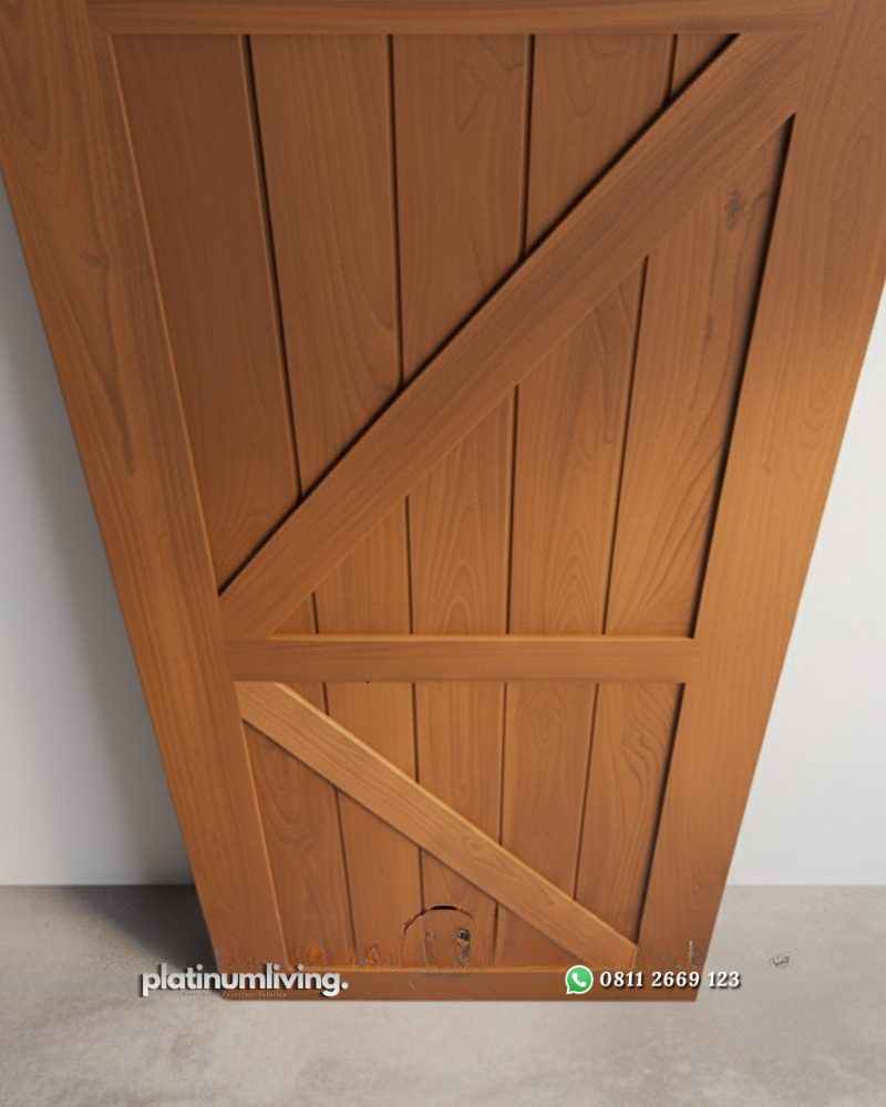 Pintu jati single minimalis modern cross barn PJ-379 platinumliving furniture jepara 2 Pintu jati single minimalis modern cross barn PJ-379 platinumliving furniture jepara 2