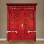 Pintu utama kayu jati ukir modern klasik 2 daun PJ-303 platinumliving furniture jepara
