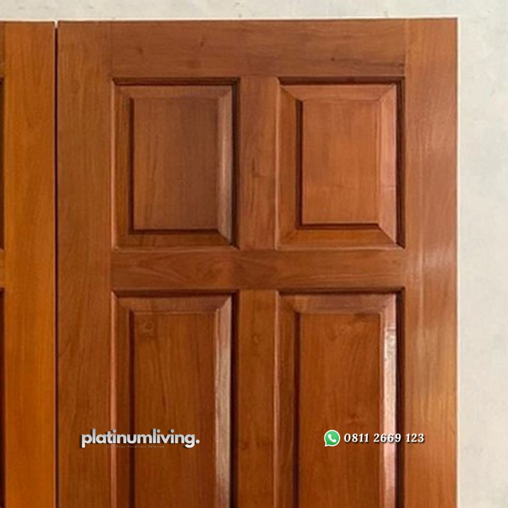Daun pintu rumah kayu jati panel solid ganda PJ-202 platinumliving furniture jepara 2 Daun pintu rumah kayu jati panel solid ganda PJ-202 platinumliving furniture jepara 2