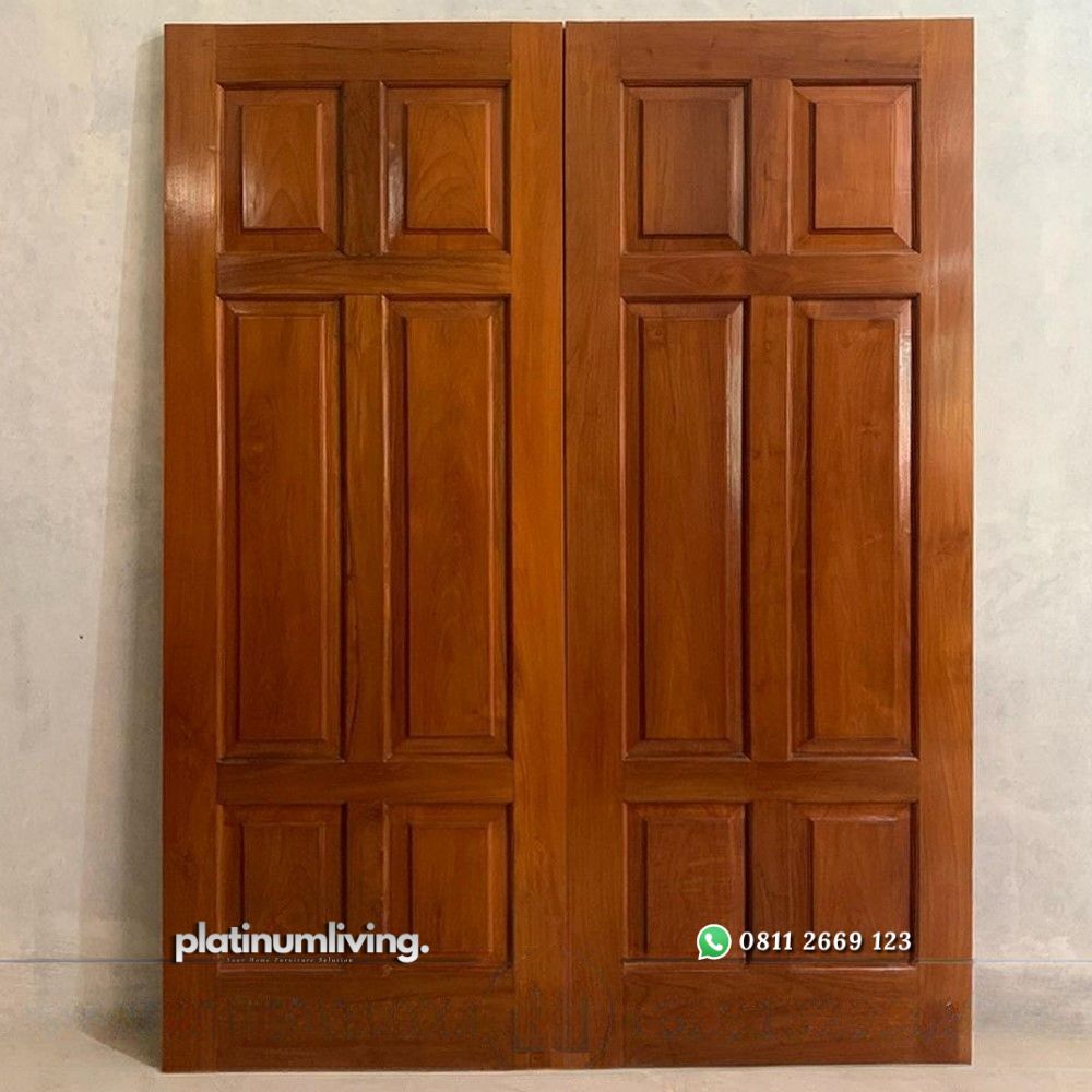 Daun pintu rumah kayu jati panel solid ganda PJ-202 platinumliving furniture jepara 3 Daun pintu rumah kayu jati panel solid ganda PJ-202 platinumliving furniture jepara 3