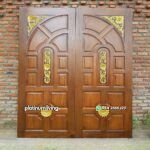 Pintu kayu jati ukiran 2 daun klasik panel solid PJ-101 platinumliving furniture jepara
