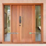 Pintu kayu jati minimalis daun ganda besar kecil 2 jendela PJ-198 platinumliving furniture jepara
