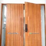 Pintu jati modern minimalis daun ganda 2 jendela PJ-197 platinumliving furniture jepara - Gambar 2