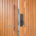 Pintu jati modern minimalis daun ganda 2 jendela PJ-197 platinumliving furniture jepara - Gambar 4