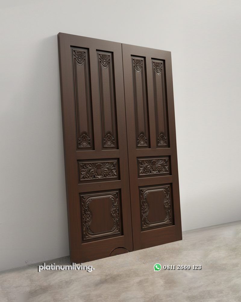 Daun pintu ukir kayu jati klasik panel praba PJ-378 platinumliving furniture jepara 2 Daun pintu ukir kayu jati klasik panel praba PJ-378 platinumliving furniture jepara 2