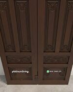 Daun pintu ukir kayu jati klasik panel praba PJ-378 platinumliving furniture jepara - Gambar 3
