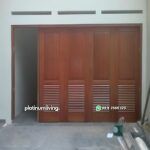 Pintu garasi mobil jalusi jati rel tikung dorong PJ-96 platinumliving furniture jepara