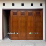 Pintu garasi kayu jati dorong tikung minimalis PJ-94 platinumliving furniture jepara