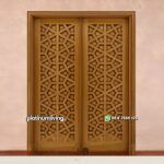 Pintu jati kupu tarung panel solid arabian pattern style PJ-190 platinumliving furniture jepara