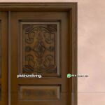 Pintu rumah ukir jepara kayu jati klasik kolonial 2 daun PJ-189 platinumliving furniture jepara - Gambar 2