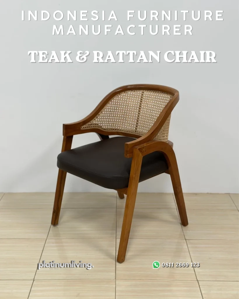 Indoneia Furniture Manufacturer Teak Wood & Teak Rattan Chair 