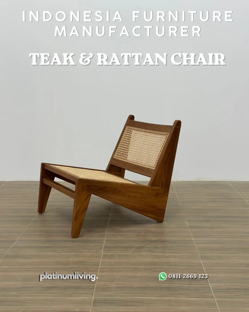 Indoneia Furniture Manufacturer Teak Wood & Teak Rattan Chair 