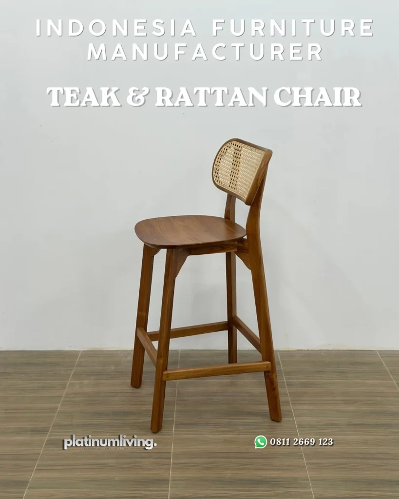 Indoneia Furniture Manufacturer Teak Wood & Teak Rattan Chair 