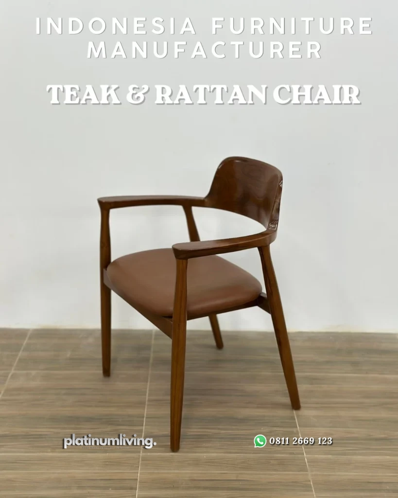 Indoneia Furniture Manufacturer Teak Wood & Teak Rattan Chair 