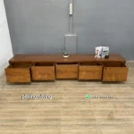 Credenza Meja TV Kayu Jati Minimalis 5 Laci